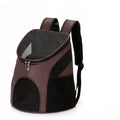 Solid colour pet backpack carrier for a cat or small dog, shown in red, with S and L size options.
