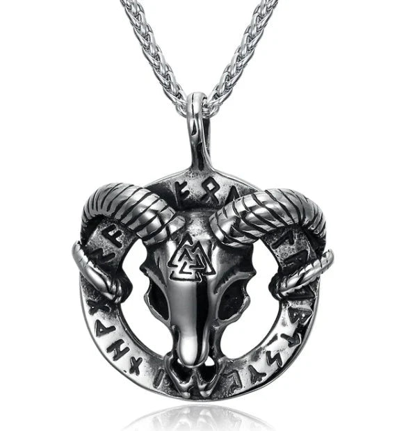 Vintage Nordic rune necklaces with Elder Futhark pendant in stainless steel and gold finishes