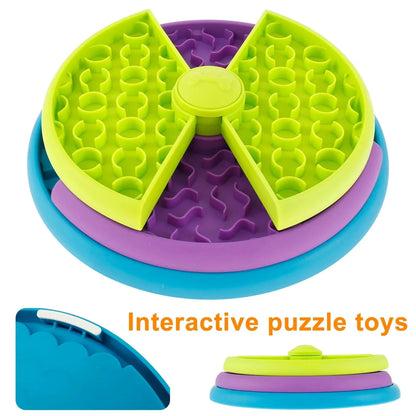 3-layer rotating puzzle pet slow feeder for cats and dogs
