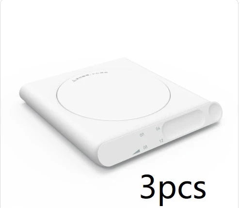 Adjustable Thermostat Coaster in white, blue, and pink with USB interface