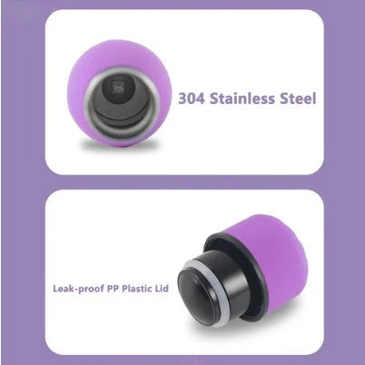 Insulated stainless steel water bottle with rubber painted surface in various colours