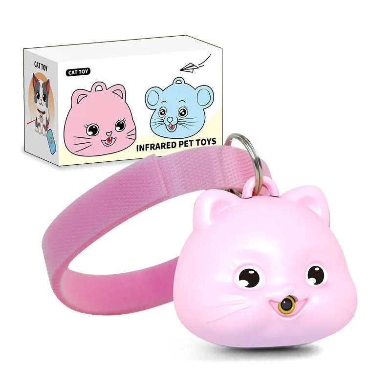 Rechargeable remote control cat collar with infrared halter in pink or blue colour options