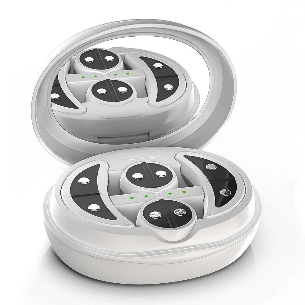 White wireless red light eye and facial beautification instrument with EMS massage function.