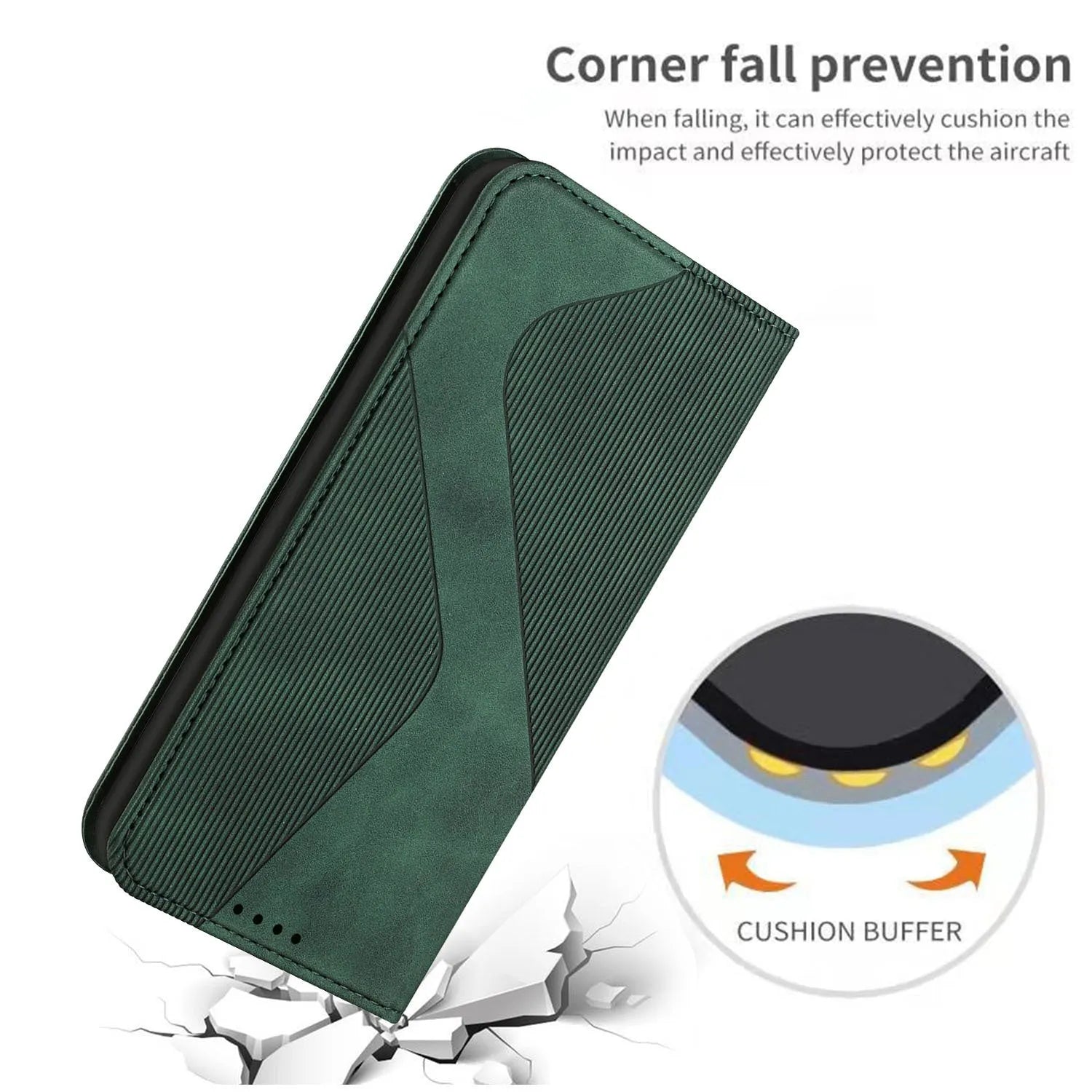 Three-slot strong magnetic suction flip card leather phone case for Apple iPhones, available in multiple colours, hot-pressed leather finish