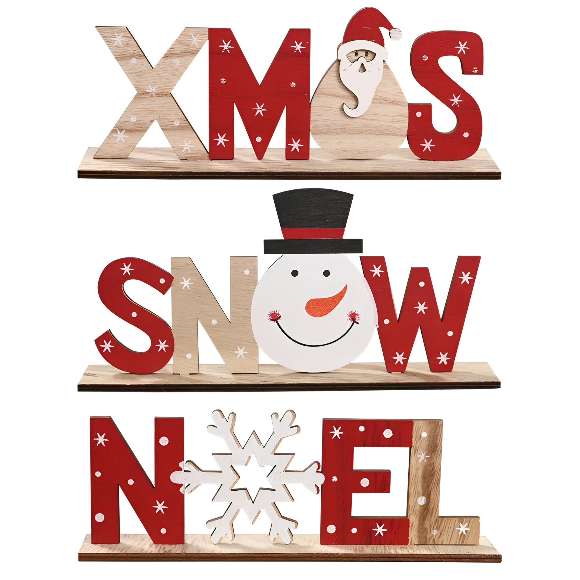 Christmas wooden ornament with creative patterns in vivid colours