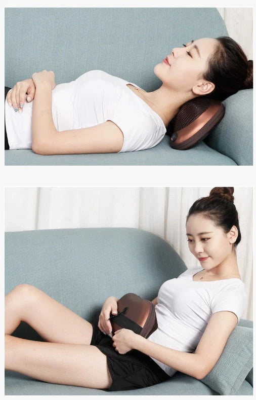 Massager Pillow with multiple head options for customised muscle relief