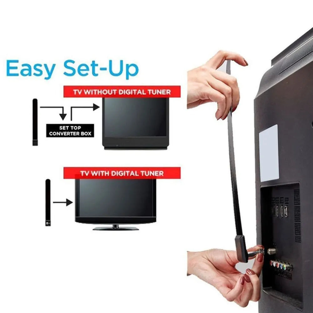 Clear TV Key HD Digital Satellite Indoor TV Aerial in black plastic with slim design