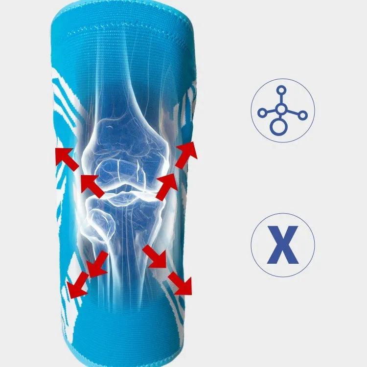 Men's pressurized basketball knee pads in nylon, available in black or blue with sizes S M L XL