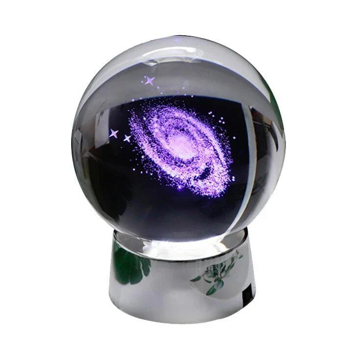 Galaxy Crystal Ball with K9 crystal clarity and luminous base options