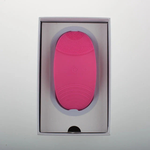 Rose red electric cleansing instrument with ultrasound function for deep skin cleansing