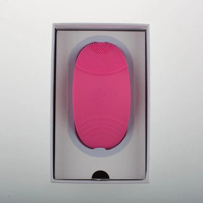 Rose red electric cleansing instrument with ultrasound function for deep skin cleansing