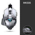 Forerunner MK500 wired gaming mouse in metallic black with seven buttons and USB cable