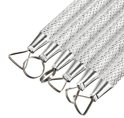 Set of 6 silver aluminium clay sculpting tools with varied blades for pottery carving and polymer modelling, 15-18cm long