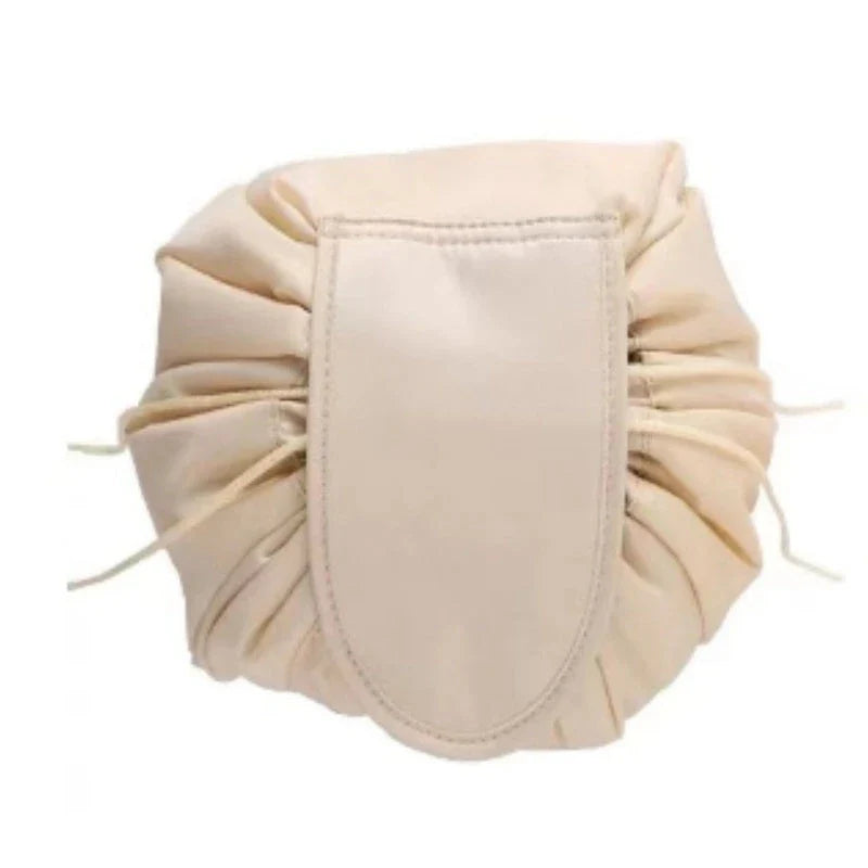 Stylish drawstring cosmetic bag with large capacity for beauty essentials