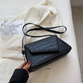 Stone pattern square shoulder bag in PU material with urban simplicity style and one-shoulder design