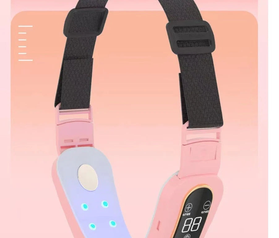 Microcurrent Face Massager with EMS and LED Photon Therapy in pink and white