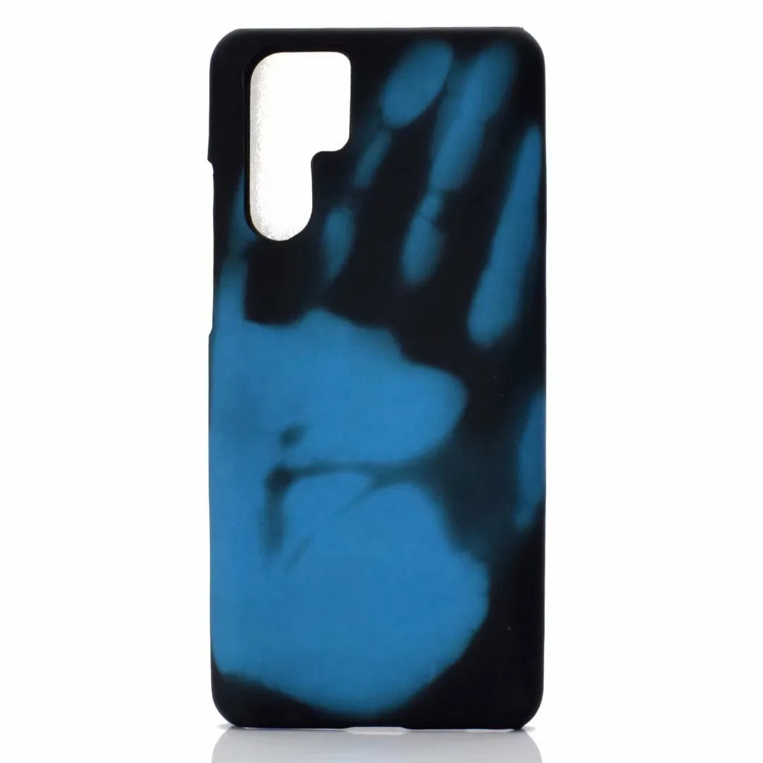 Thermal sensitive thermochromic phone case for Samsung showing black to red colour change