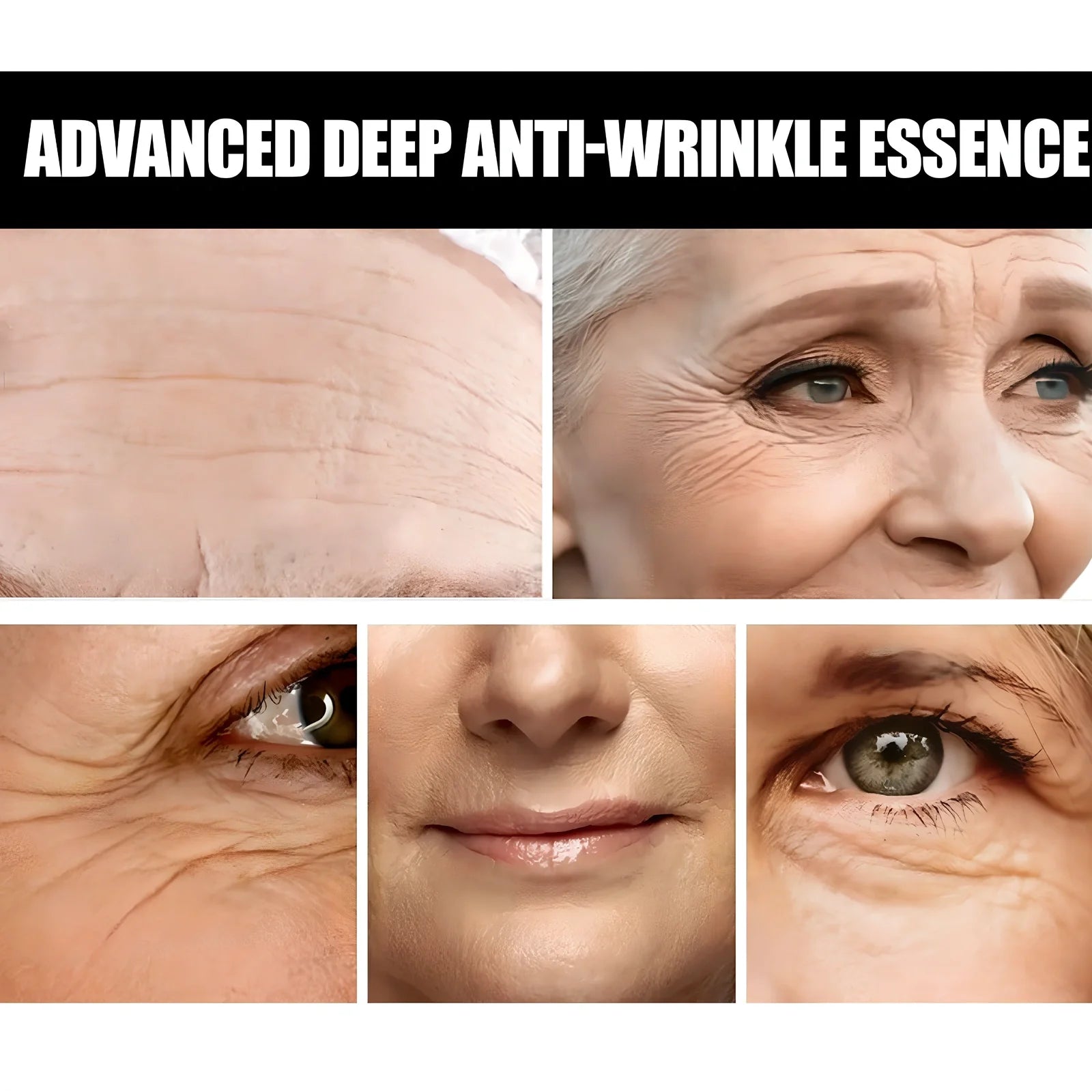 30ml anti-wrinkle essence bottle, 3.2cm x 8.3cm, with hyaluronic acid for fine line fading and skin firming