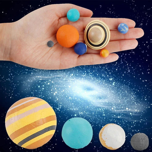 Wooden solar system model for educational and decorative use