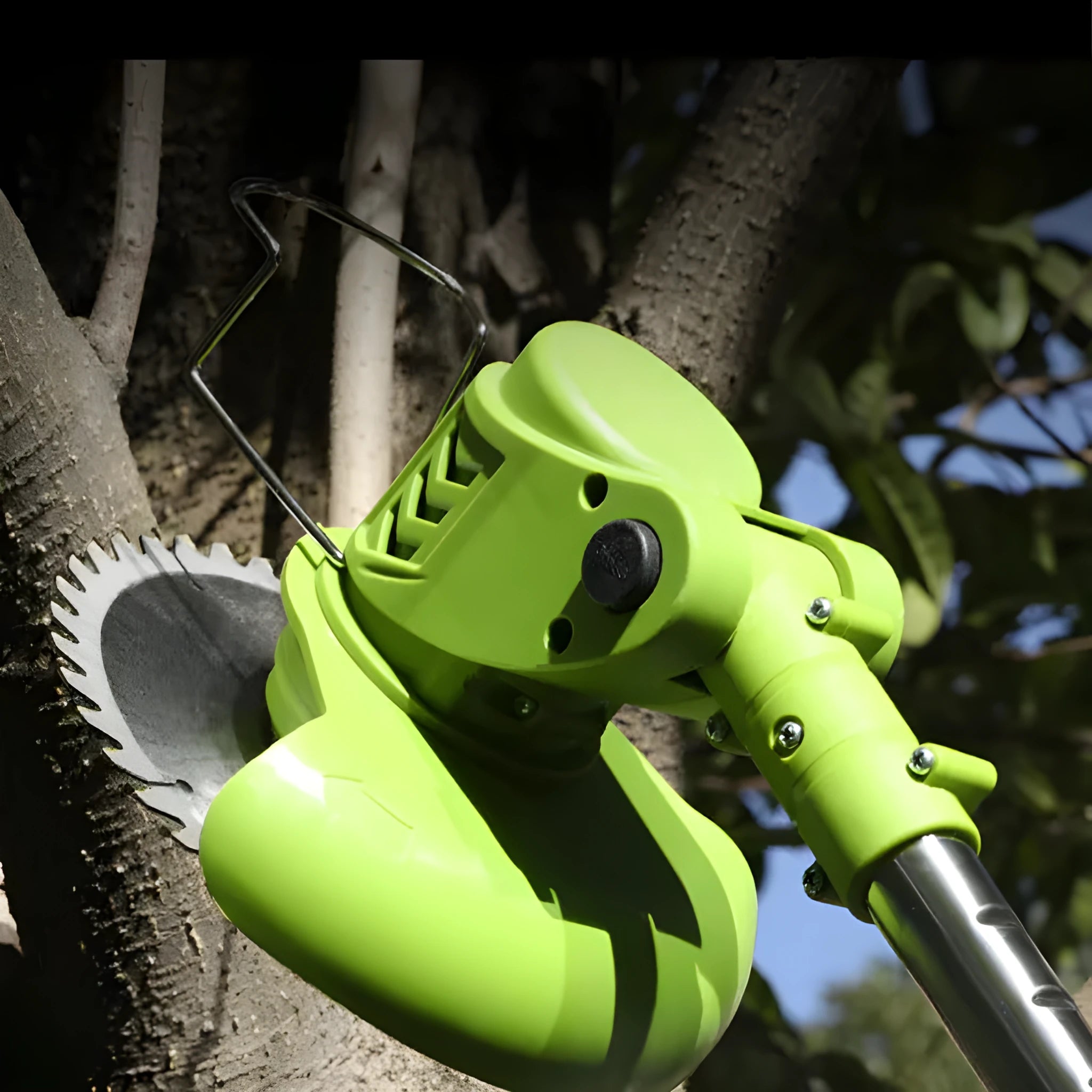 Cordless electric lawn mower with stainless steel telescopic tube and battery, 1.5 kg