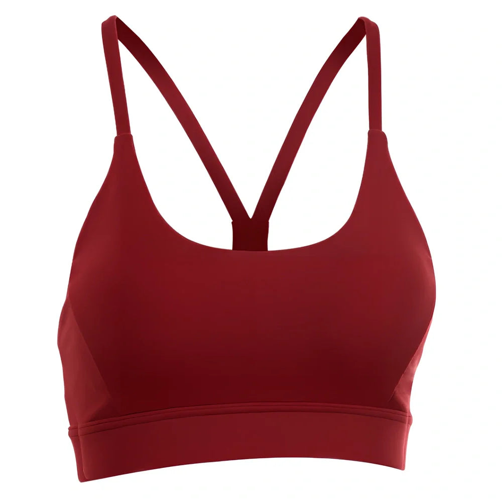 Women's black mesh back triangle push-up sports bra, racerback design for gym and running, sizes S-XL fitting 40-67kg