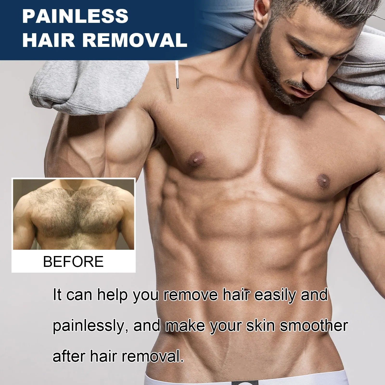 100ml men's hair removal cream container for beard, armpit, hand and leg application