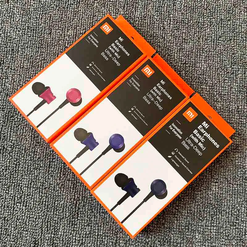 Piston wired in-ear headphones with 3.5mm plug in black, blue and red colour options