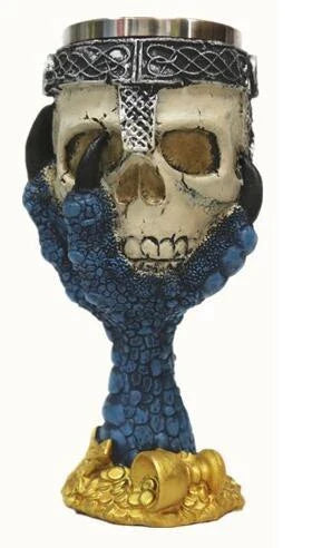 Spooky Skull Goblet - Unique 3D skull-designed resin and stainless steel drinking vessel for Halloween and everyday use