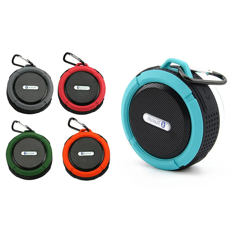 Waterproof Bluetooth speaker in Army Green with 500mAh battery and dual 3W drivers