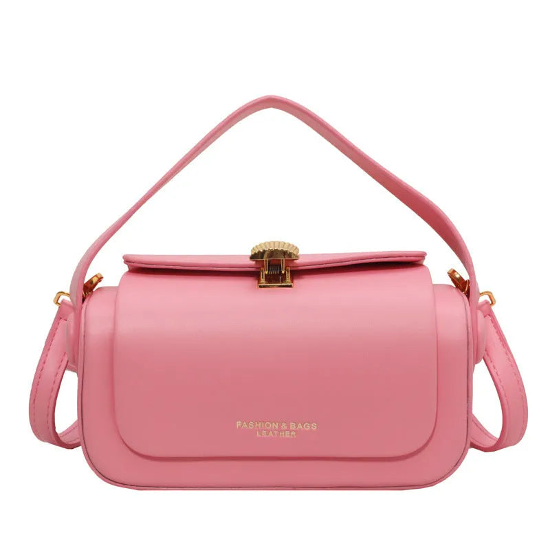Personalised women's PU messenger shoulder bag in casual style with letter detail.