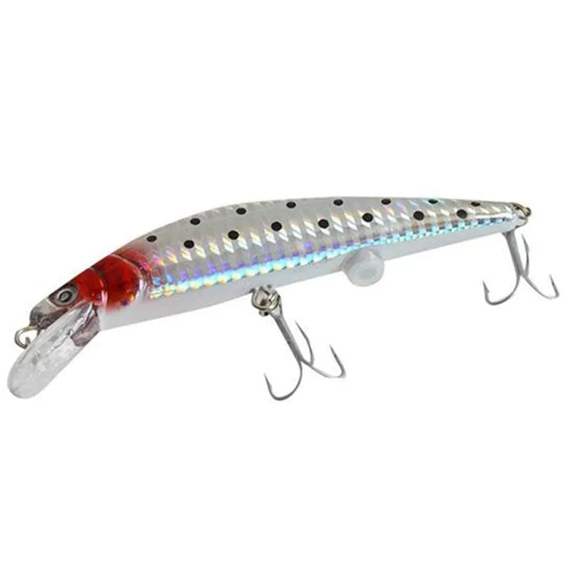 Rechargeable twitching fish lure with USB charging and LED light in the dark