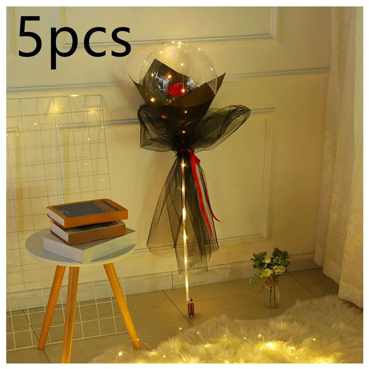 LED luminous balloon rose bouquet in various colors for Valentine's Day decorations