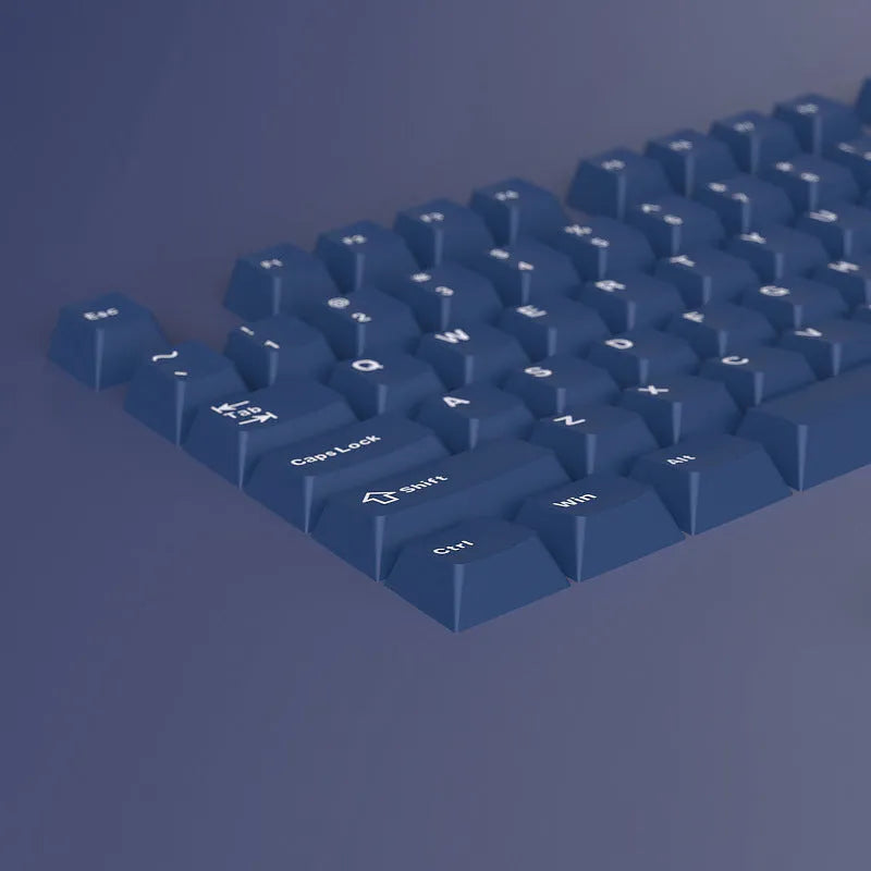PBT two-tone blue key cap set for mechanical keyboards, sculpted profile, full layout