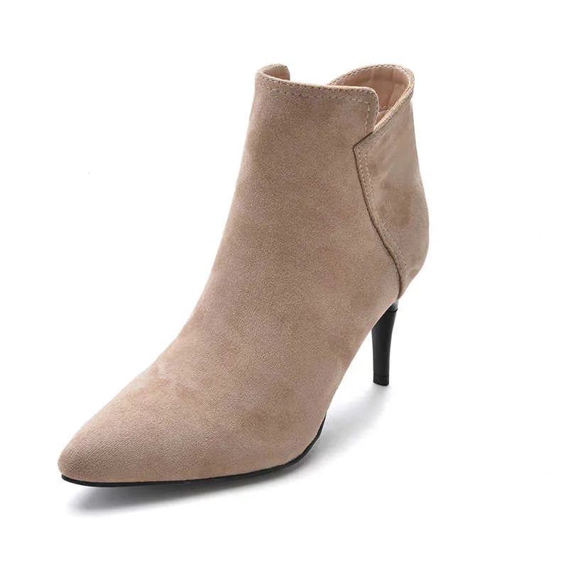Martin boots folding high heels cow suede matte leather black side zipper plush lining