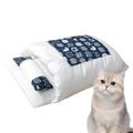 Removable sleeping bag pet bed with pillow in four size options for cats and dogs