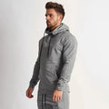 Men's cotton fitness suit in black – long sleeve jacket and trousers set