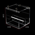 Clear acrylic bird feeder food box for parrots, non-toxic, small size 13x11x13cm