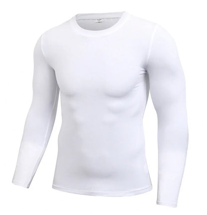 Men's Dry-Fit long sleeve compression top in various colours, designed for active wear and workouts