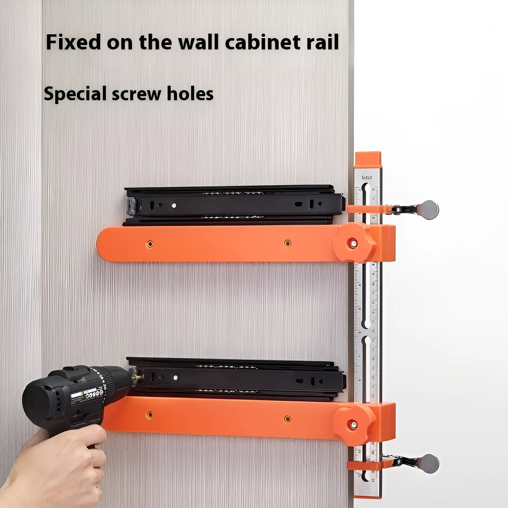 Drawer track holder guide rail installation auxiliary tool with copper cutting edge and rapid clamp