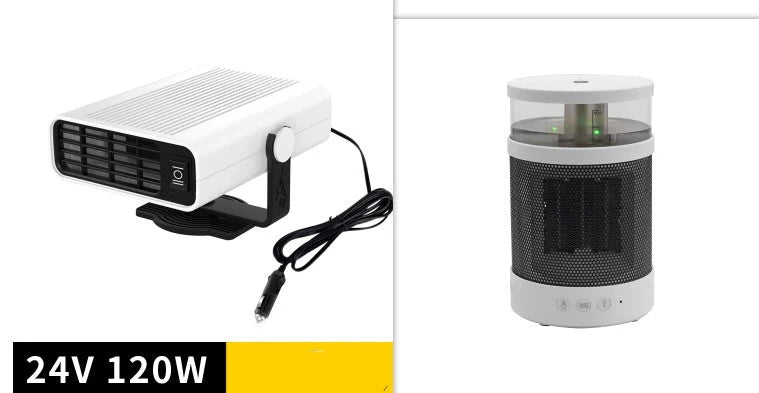 Universal Car Defrost Heater with 360-degree rotation for 12V/24V vehicles