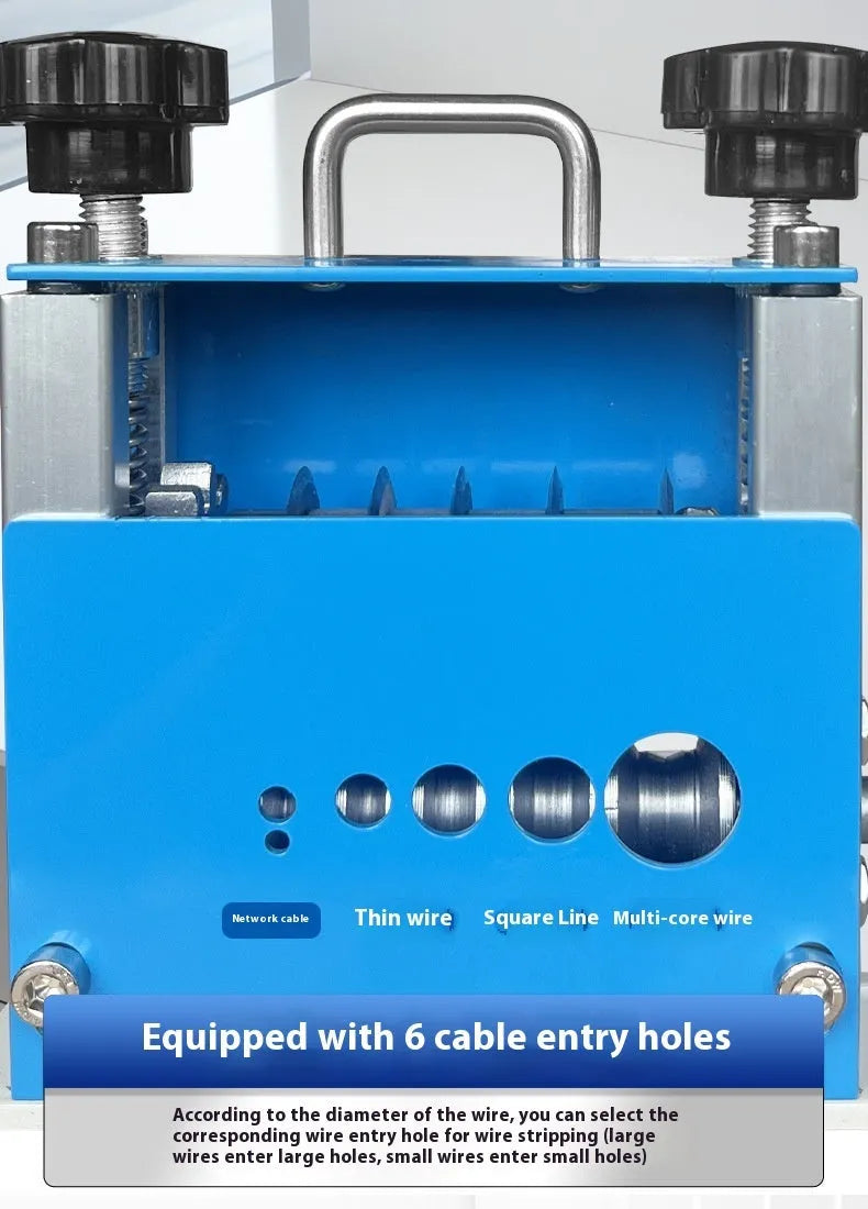 SD-017 manual wire stripping machine with 0.5-17mm diameter range and compact dimensions
