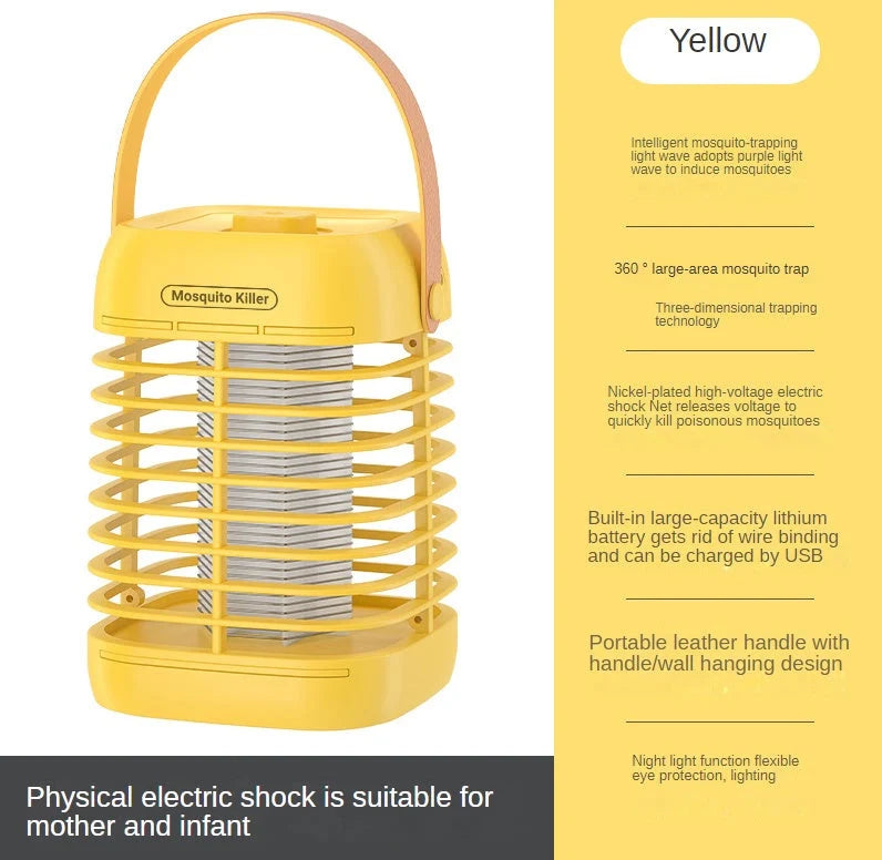 Rubik's Cube Mosquito Killer Lamp in yellow and black, featuring electric shock and lightwave technology