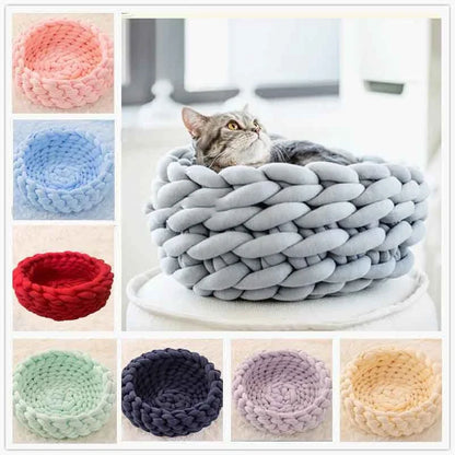 A cozy and stylish plush pet bed in various colors and sizes, providing comfort and warmth for your furry friend.