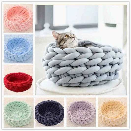 A cozy and stylish plush pet bed in various colors and sizes, providing comfort and warmth for your furry friend.