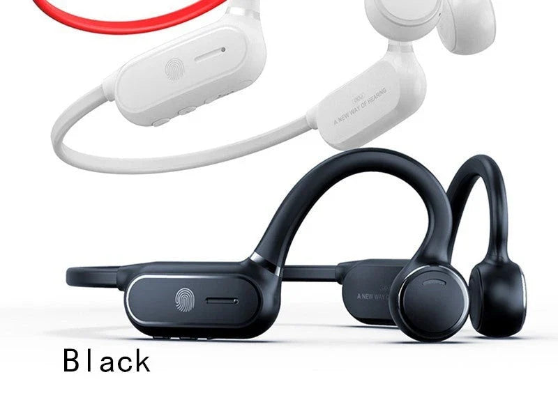 Air Conduction Touch Bluetooth Wireless Earphone in black and white with open-ear design