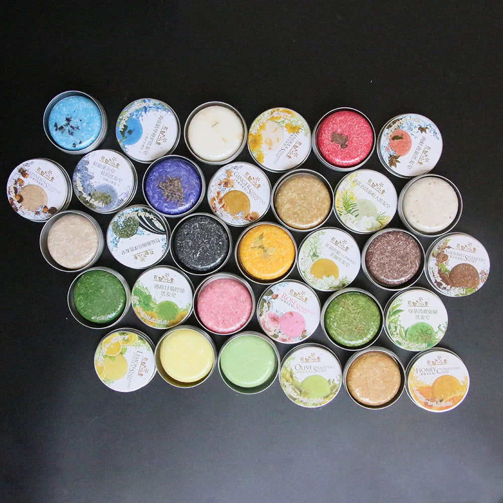 Natural Plant Shampoo Bar with essential oils for nourishing hair care