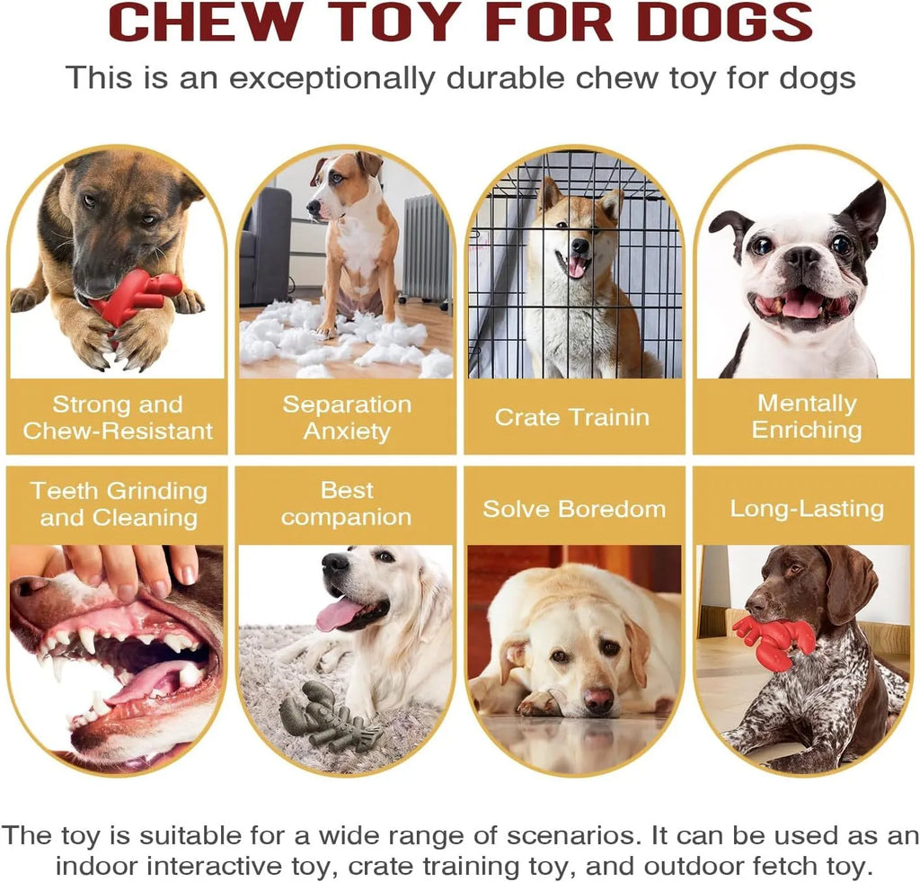 Red large hard dog chew toy for aggressive chewers and big breeds on a white background.