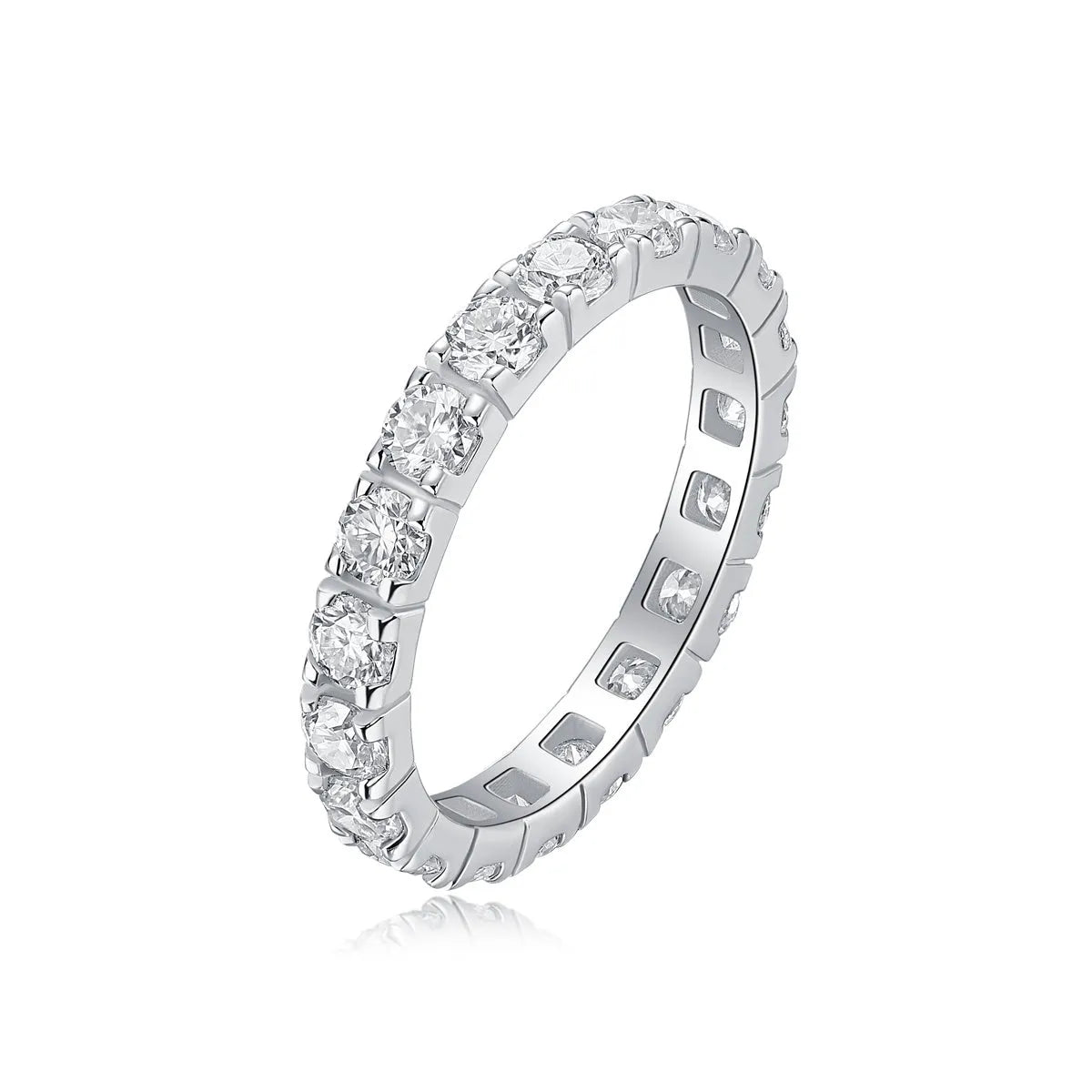 Van Gogh Starry Sky wedding ring set with 0.1-carat moissanite in S925 silver platinum plated, gift box