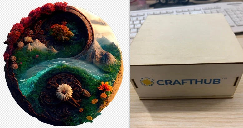 Animal Puzzle Craft Hub A3 Size Wooden Box for puzzle storage and display