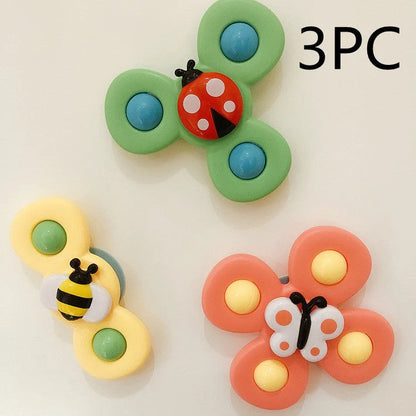 Kids Gyro Insect Sucker Spinner Rattle Bath Toy for Baby Toddlers